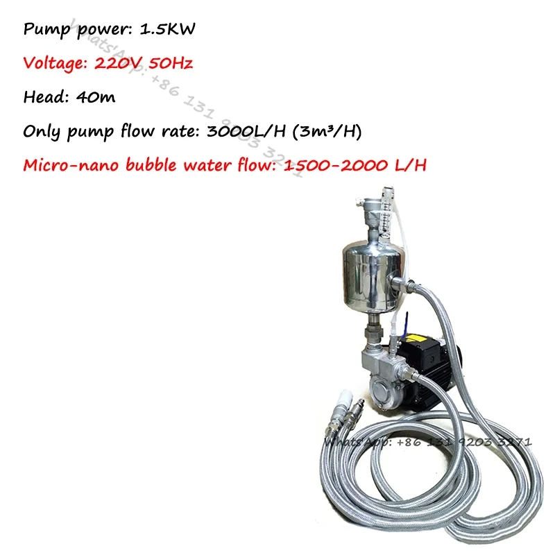 110 V 220 V 1.1KW 1 m3/h 3000 L/h Micro Nano Bubble Generator Gas Vloeistof Mengen Opgeloste lucht Flotatie Ozon Waterbehandeling Pomp