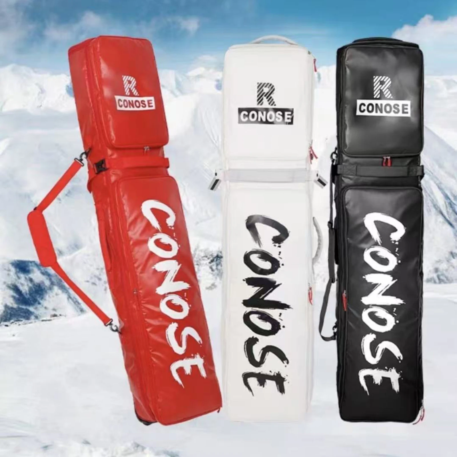 

160-175cm Ski Bag Waterproof Snowboard Bag Ski Accessories Scratch Resistant Ski Carrier Bag for Men Women TPU Winter Items