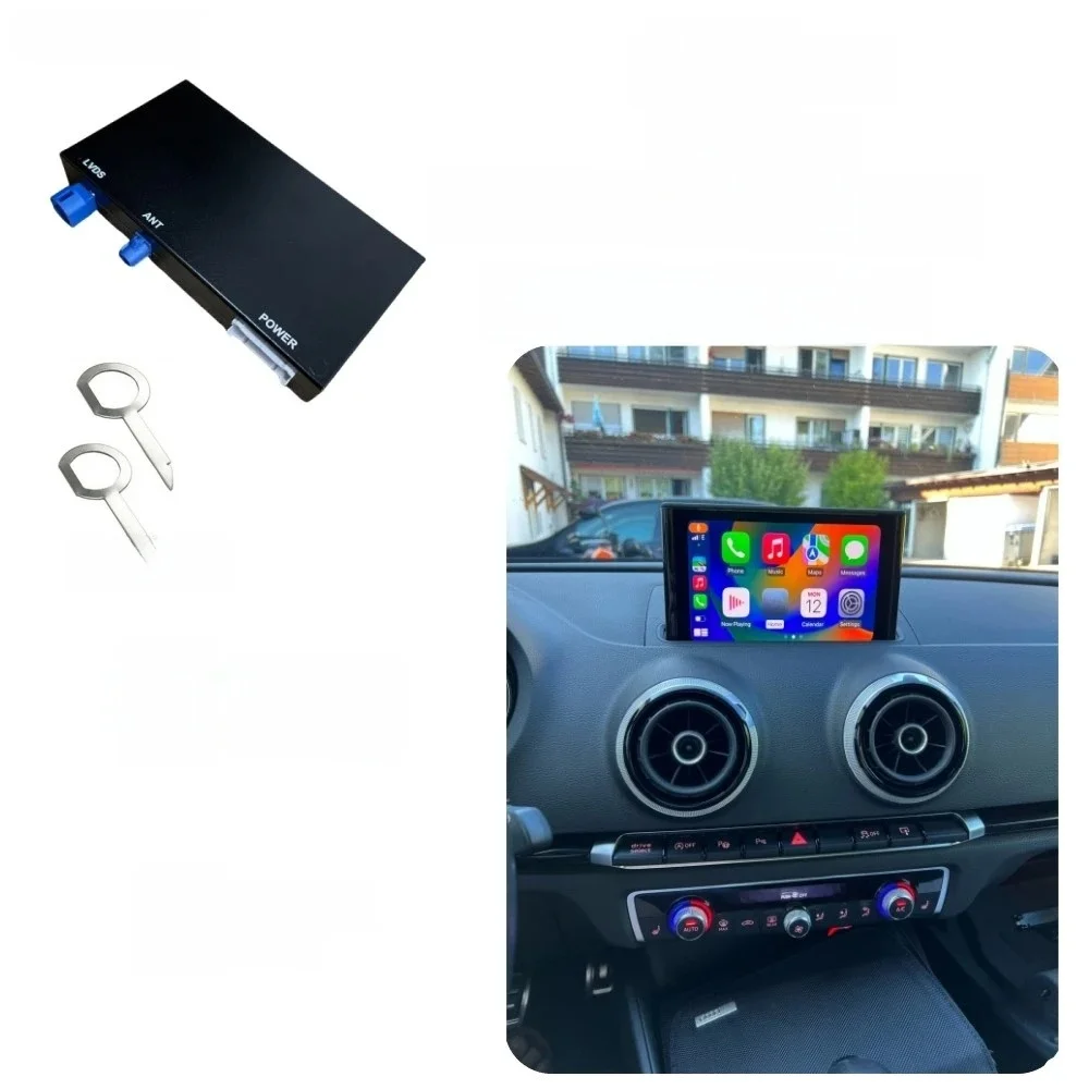 Draadloze Carplay Android Auto Interface Voor Audi A3 A4 A5 Q2 Q5L Q7 2014-2018 Achteruitrijcamera Auto Play module - afbeelding 2