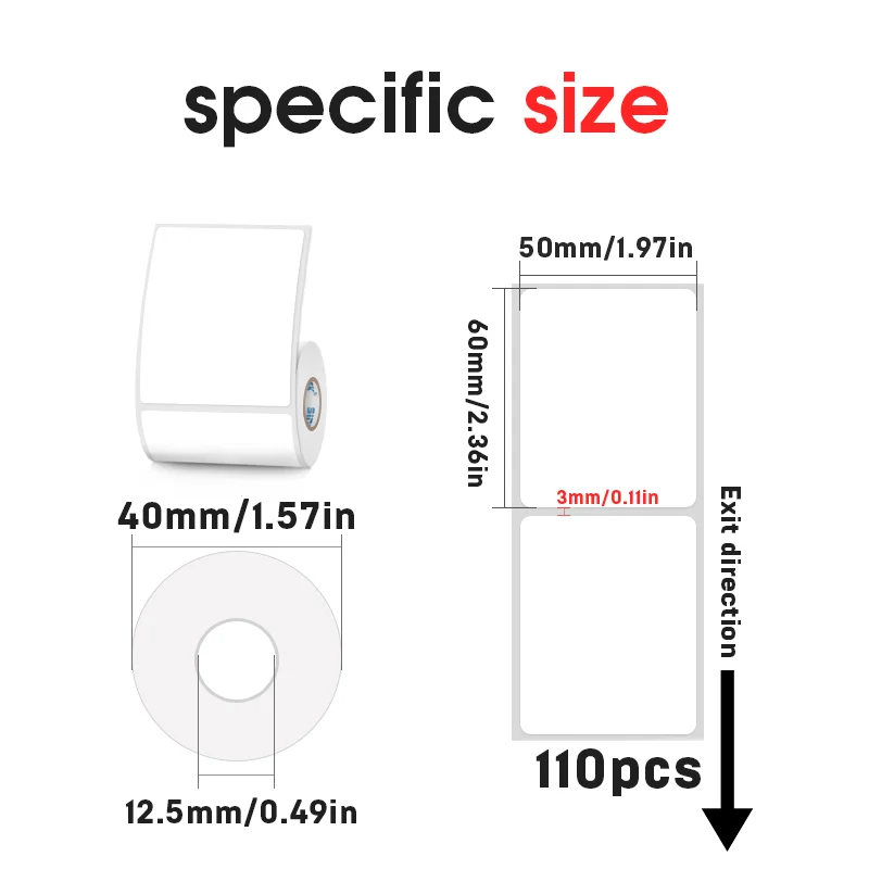 50X60mm Self-adhesive Thermal Label Sticker for Mini Printer DIY Gift Tag Anti-Oil Scratch-Resistant Books Marking