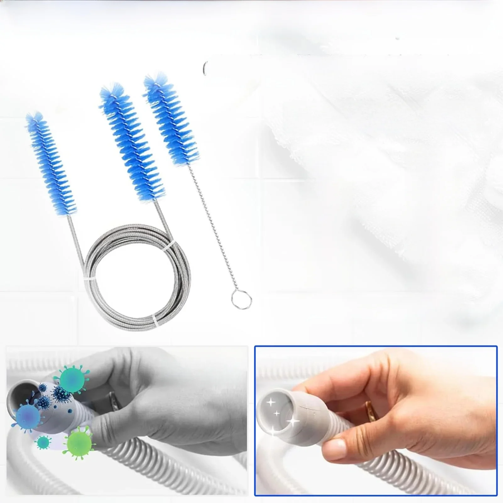 Kit de brosse de nettoyage de tuyau BMC CPAP, accessoires Cpap, nettoyeur de Tube Cpap, brosse Flexible, outils de nettoyage pour tuyau de 15 à 22mm, 4 pièces