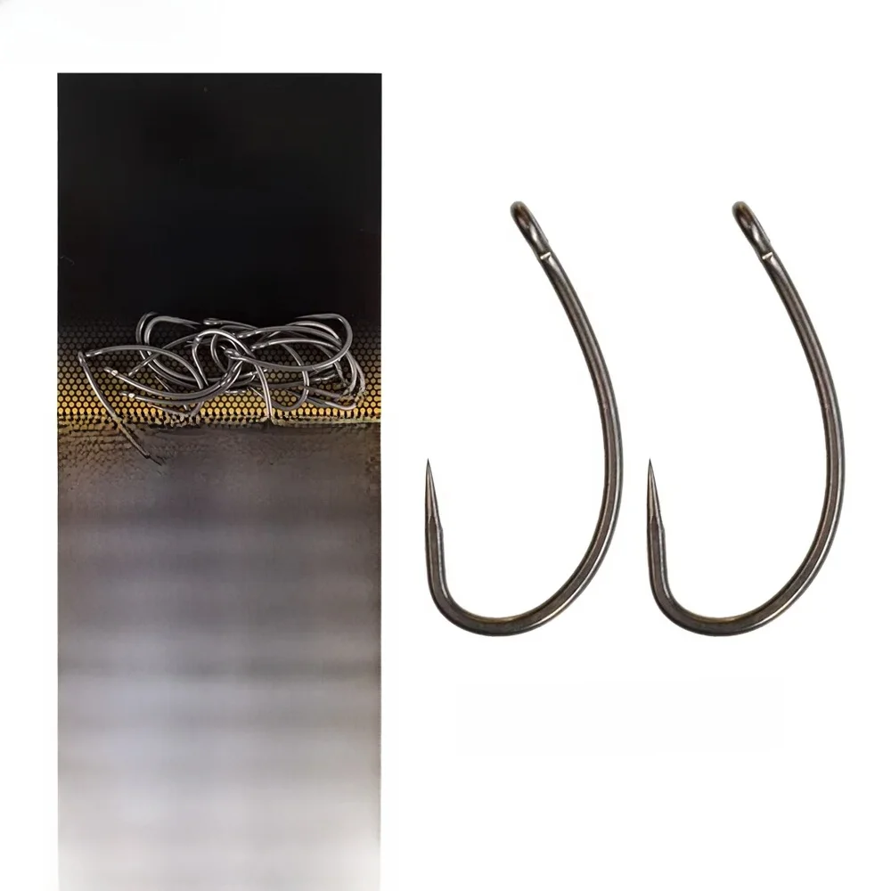 Hirisi-Hameçon sans ardillon en acier inoxydable à haute teneur en carbone avec œil, accessoires de pêche DeliCoated, X502, 30 pièces