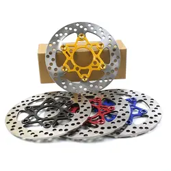 Motorcycle Floating Disc Brake Disk Universal CNC 4 Holes Caliper Disc Pads 220mm * 55mm  For Dirtbike Street Scooter Bik Yamaha