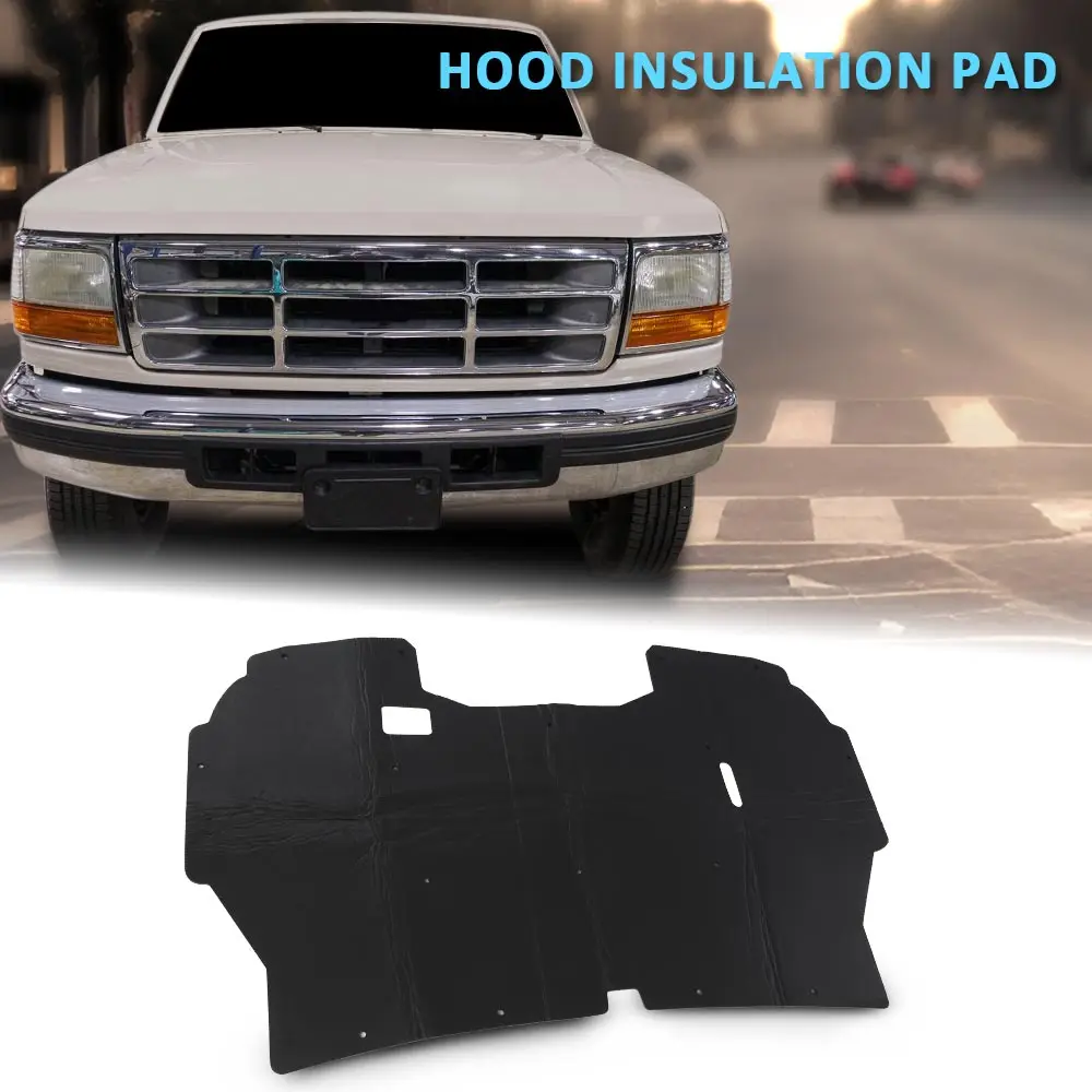 

Изоляционная накладка под капот грузовика 92-97 F250 F350 с зажимами, подходит для 92-96 Ford F150, звукоизоляционный коврик на капоте