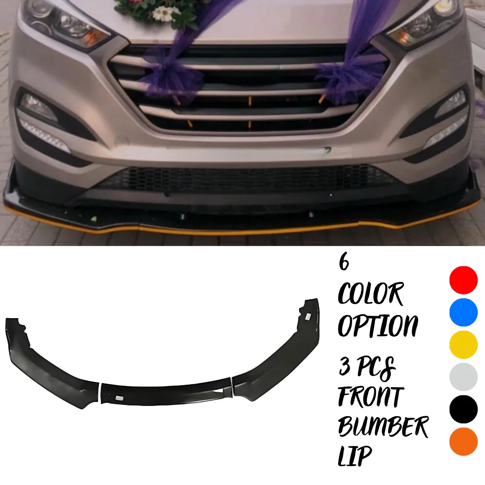 3 Pcs Front Bumper Lip For Hyundai Tucson Body Kit Car Accessories Spoiler Splitter Diffuser Flap Sport Bumper Exterior Parts