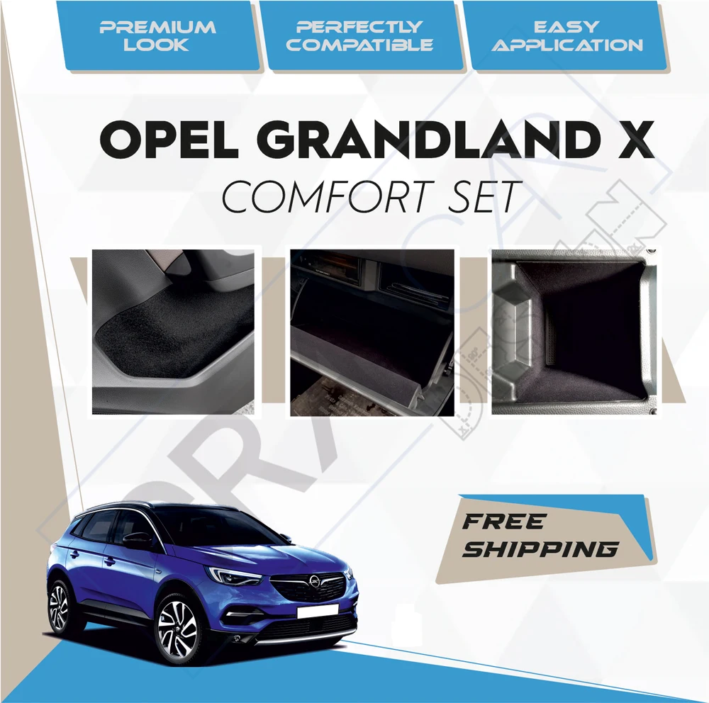 Opel Grandland X Comfort Set-Ready Fabric Coating In-Car Accessory Self-Adhesive Insulation Effective Coating Set