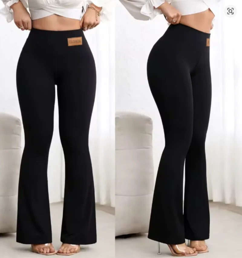 Women's spring Summer Leggings, high waisted flared pants, elegant black elastic slim fit Yoga pants, suitable for casual wear - view 4