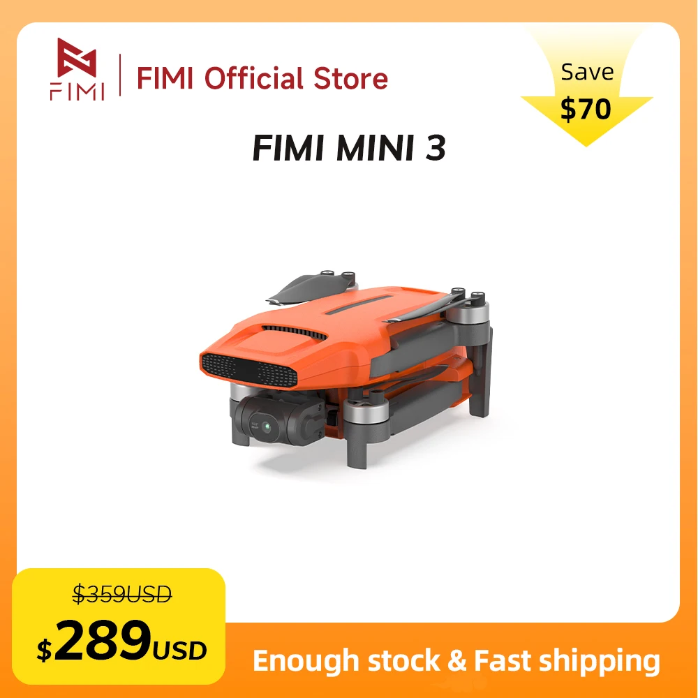 FIMI MINI 3 New Drone 4K 60fps 9km Range 3-Axis Gimbal 249g Ultralight AI Super Night Video Design Smart Tracking Mini Pro Drone