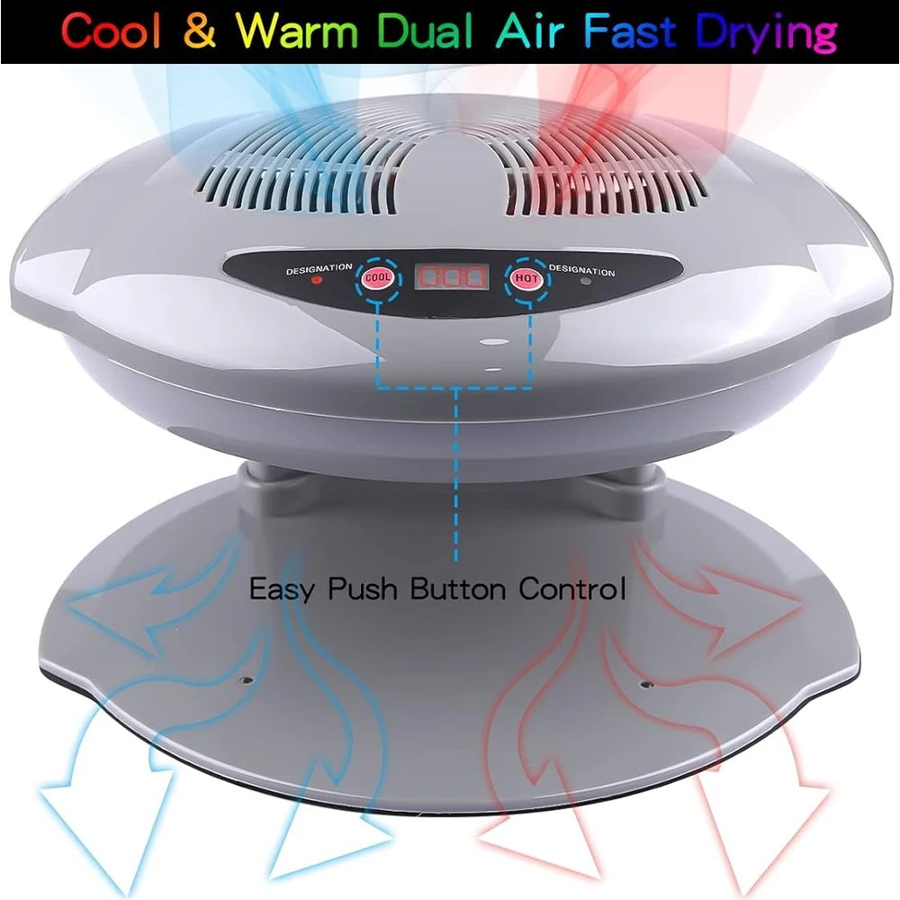 

Воздушная сушилка для ногтей 400 Вт, интеллектуальный автоматический датчик, вентилятор для сушки лака для ногтей с горячим и холодным воздухом, маникюрный инструмент для домашнего салона