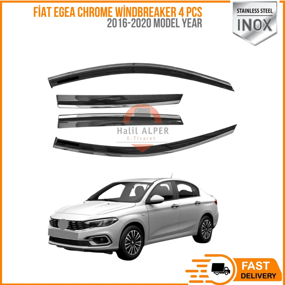 Per Fiat Egea Chrome windbreaker 4 pezzi 2016-2020 protezione antipioggia per auto spedizione veloce di alta qualità-spedizione gratuita