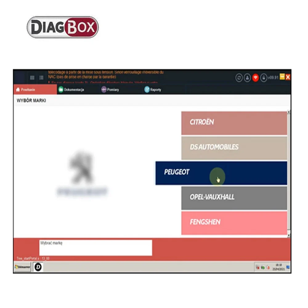 Diagnostyczny Diagbox V9.91 narzędzie w pełni zautomatyzowane naprawa aktualizacja dla Lexia3 91 PP2000 Lexia-3 Diagbox Citroen Peugeot do 2021