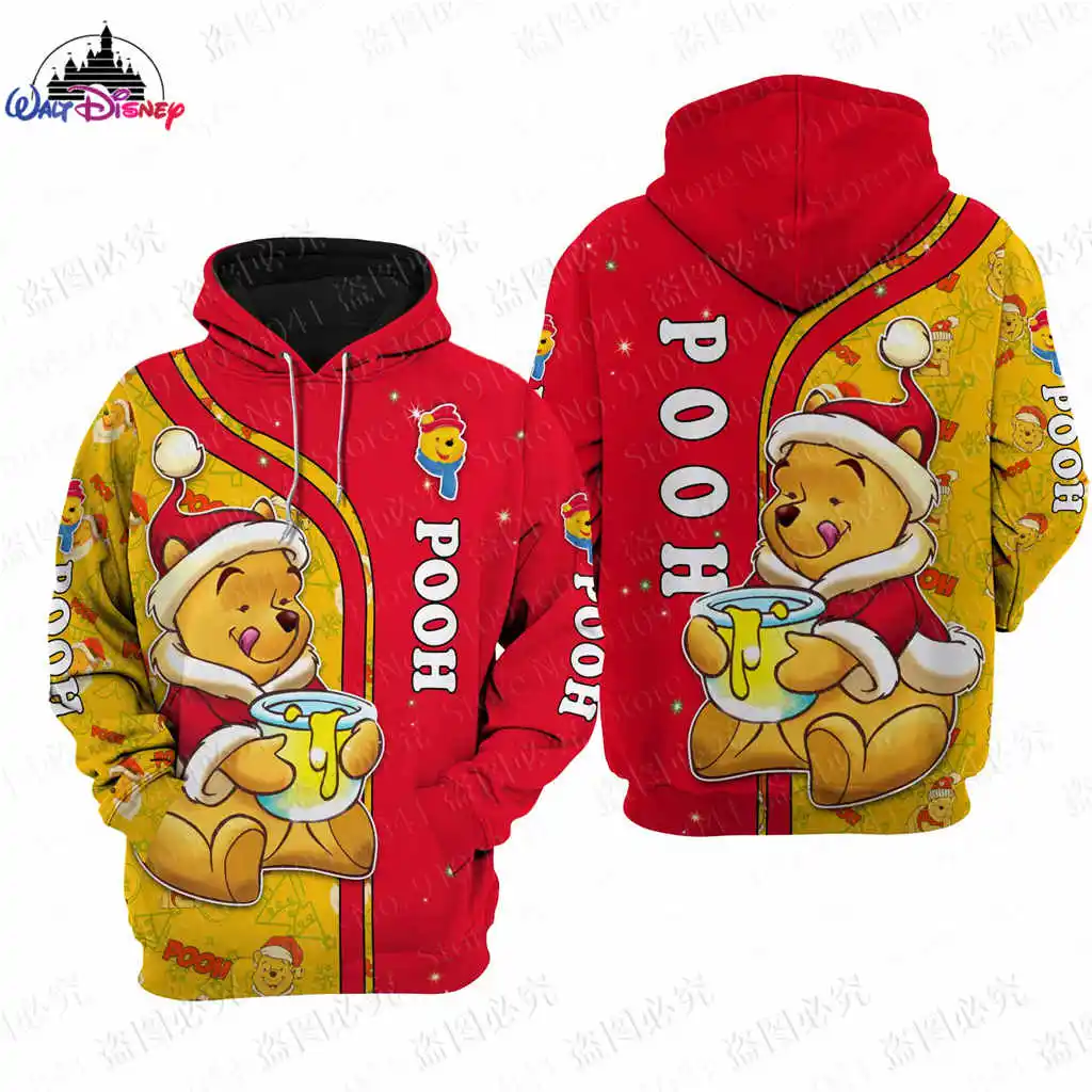 

Disney Winnie the Pooh men women 3D Print High quality Christmas Fleece Zipper/ Hoodies parent-child clothing Pullover Tops