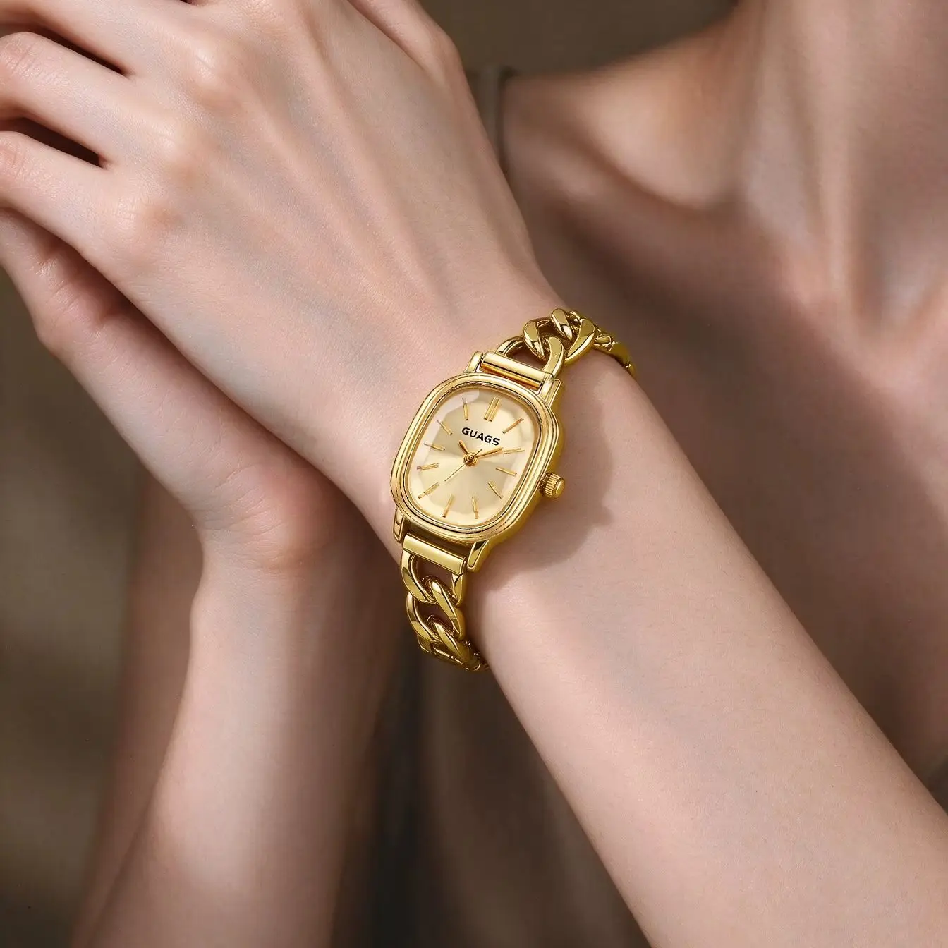 1 Piece of Women's Luxury Watch - Elegant Decorative Chain Bracelet, Suitable for Daily Wear and Special Occasions