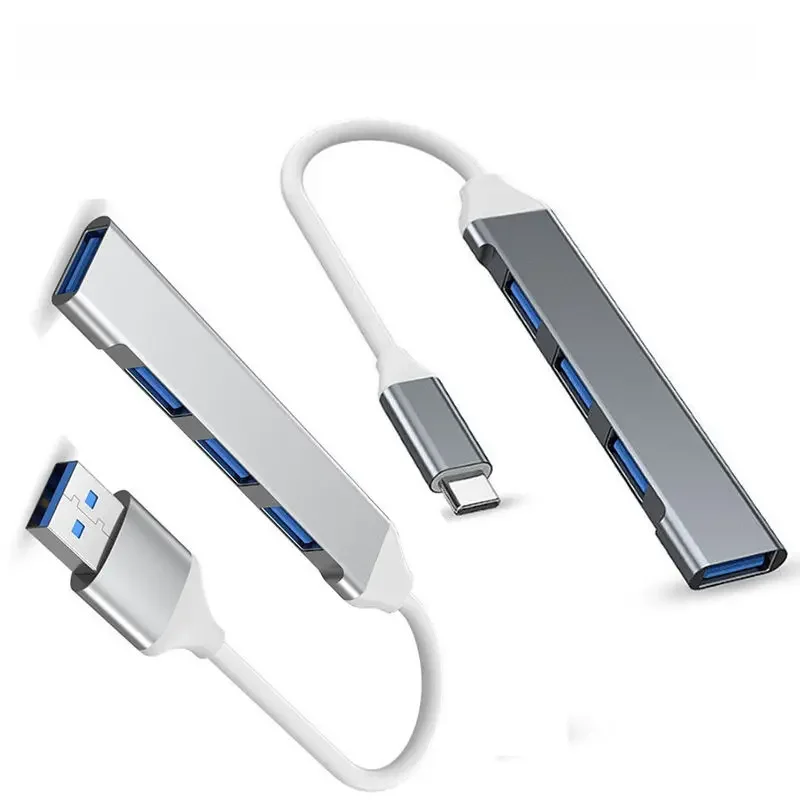 Koncentrator USB-A 3.0/2.0 do typu C 5 Gb/s Szybki transfer danych Adapter OTG Kabel do telefonu komórkowego MacBook Pc Laptop Rozdzielacz 4 porty — 2