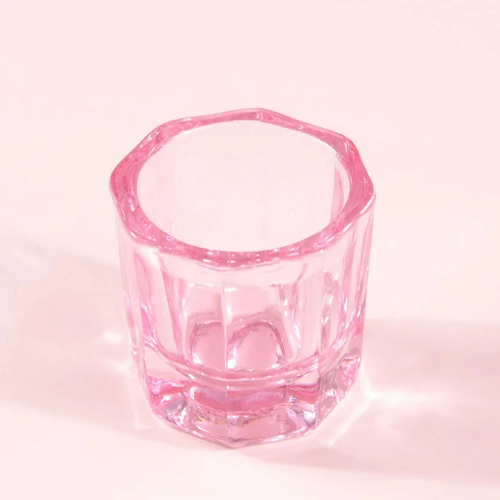 1/3/5 Stück Klimonla Glas-Kristallbecher, Acryl-Flüssigpulver für Nageldesign, Becher und Schüsseln aus Glas, Werkzeuge für Nageldesign, Pink, Nagelzubehör. – Detail 3