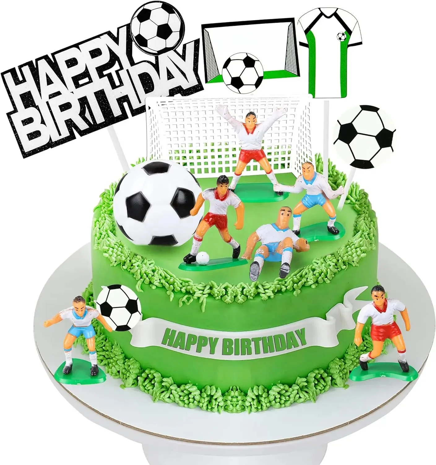 37 pièces décoration de gâteau de sport décoration de gâteau de sport avec football football baseball basket-ball tennis golf pour garçons hommes thème sportif