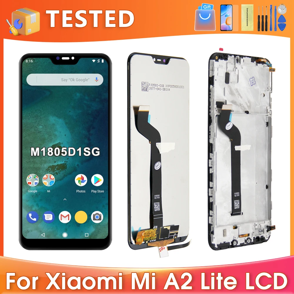 5.84''For Xiaomi Mi A2 Lite For Redmi 6 Pro M1805D1SG LCD Display Touch Screen Digitizer Assembly Replacement