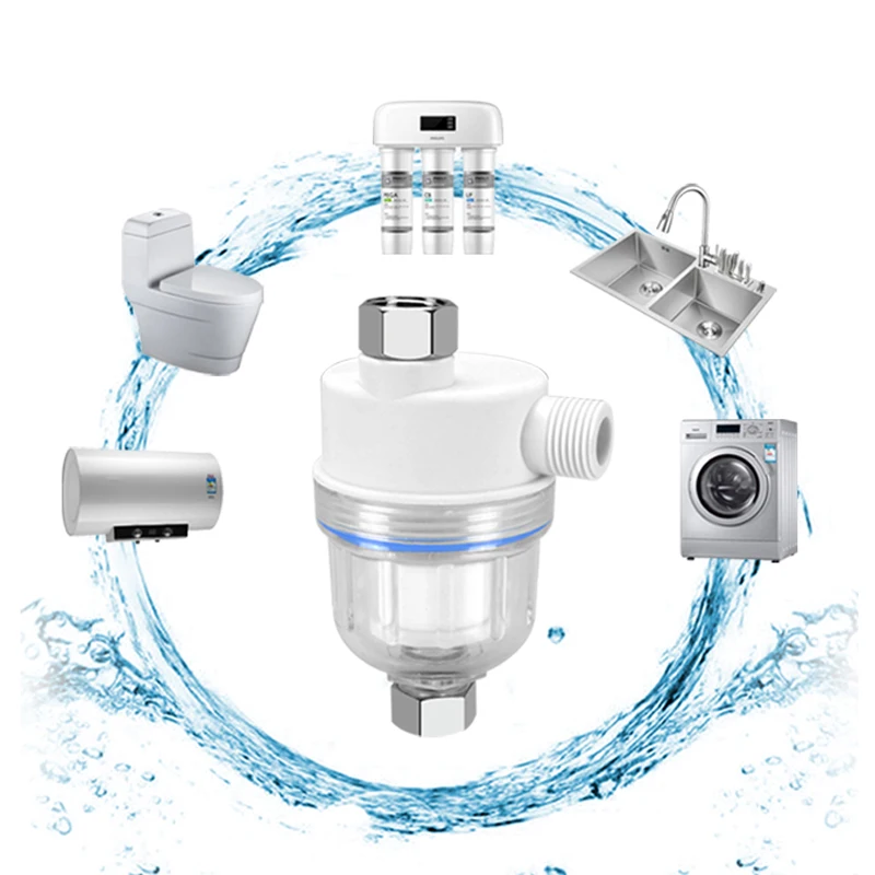 Filtro dell'acqua del rubinetto 1/2 "3/4" filtro dello scaldabagno per uso domestico lavatrice Pre-filtro depuratore d'acqua per la disincrostazione dell'acqua del rubinetto