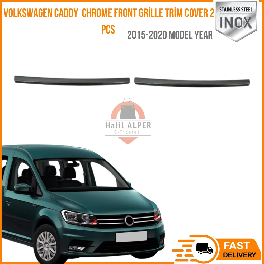 For Volkswagen Caddy 2015-2020 Chrome Front Grille Trim Cover Stainless Steel 2Pcs Affordable Car Parts High Quality