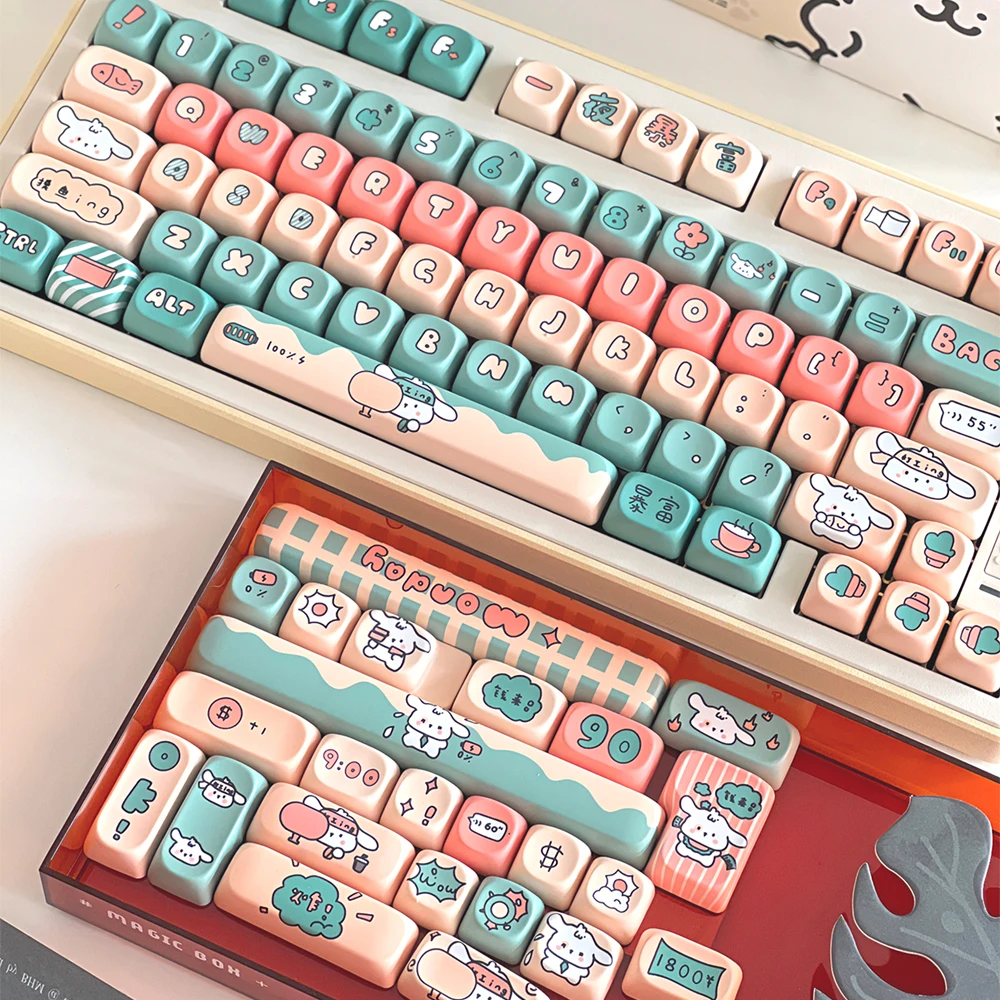 SPM Soulcat High-content PBT dye-in-the-English-key-cap 141 keys (Walking-pucy)