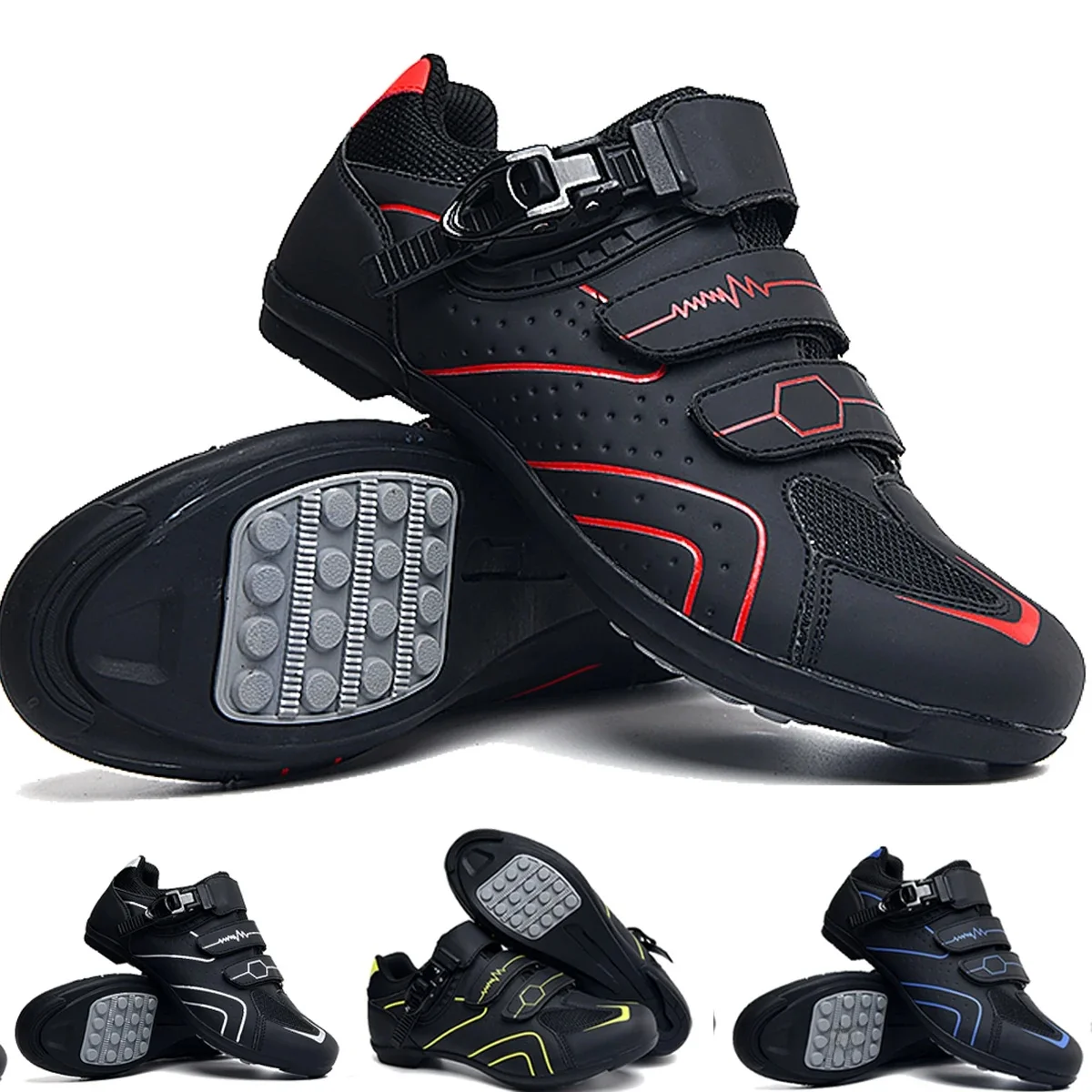 AliExpress pscownlg New men's cycling sneakers with cleats Speed cycling Shoes for women, rubber soled cycling shoes