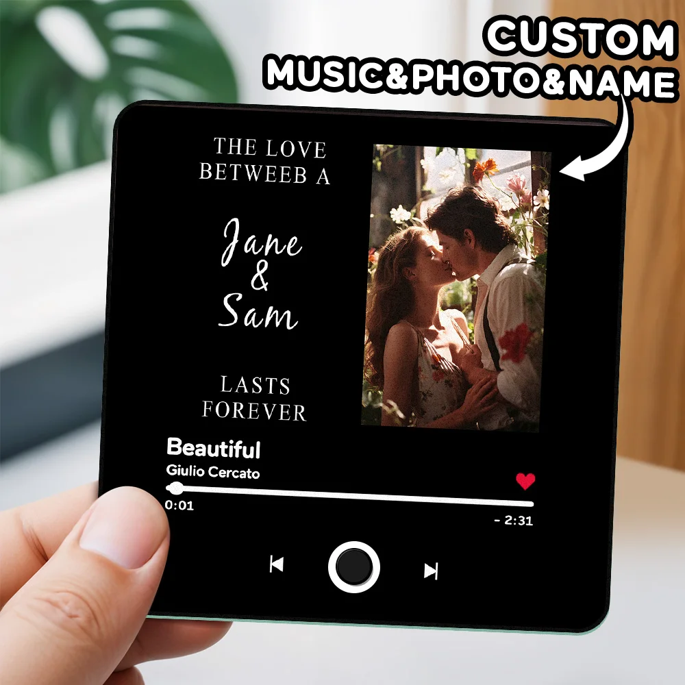 

Custom Music Fridge Magnets, Personalized Photo and Name Fridge Magnets, Valentine's Day Gifts for Wife Husband 3.0