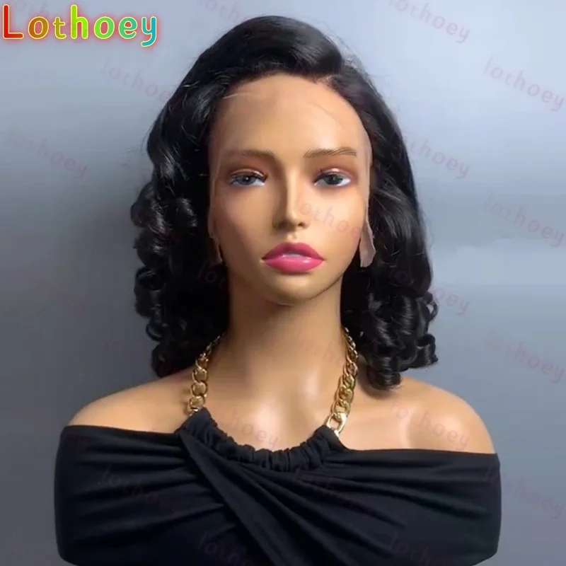 5X5Правое смещение, надувной вьющийся парик с стрижкой пикси, кружевной передний прозрачный кружевной парик из бразильских волос, парик NaturaHair в стиле ретро, косплей