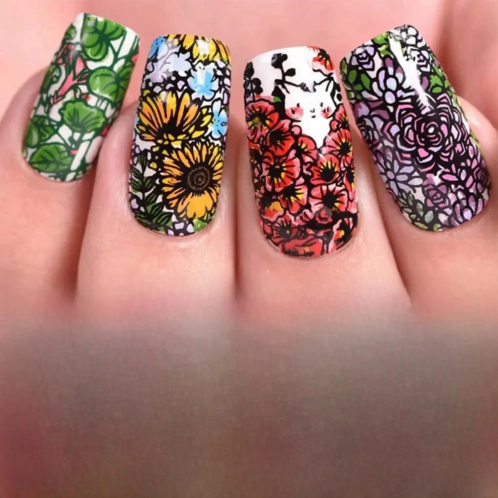 Plaque d'estampage pour nail art, en acier inoxydable, modèle de galets, décoration, pointes d'ongles avec gel UV, polisseuse, salon de manucure, bricolage