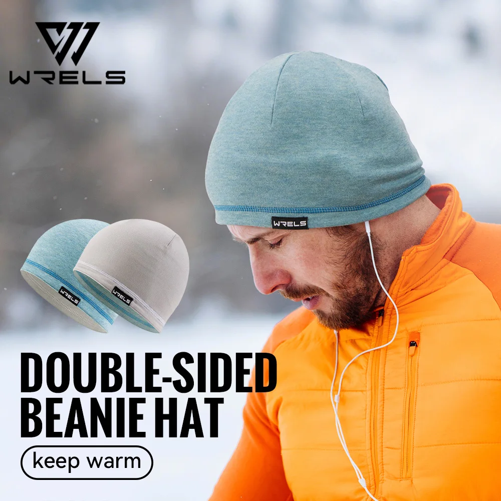 WRELS Skull Cap Fleece Beanie Winter Windproof Breathable Polar Beanie Cap Thick Unisex for Outdoor Exercising Cycling Cap