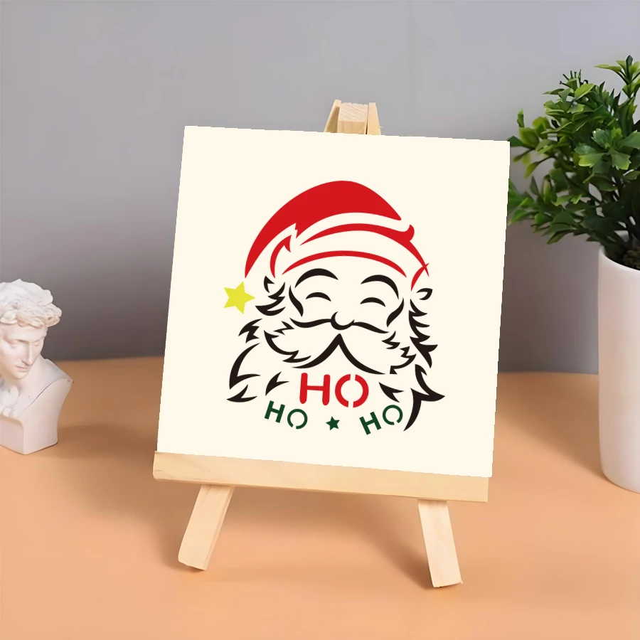 24-teiliges Weihnachtsschablonen-Set, 15 x 15 cm, wiederverwendbare DIY-Malschablonen für Karten, Scrapbooking, Leinwand, Stoff, Wand und Urlaub Cr