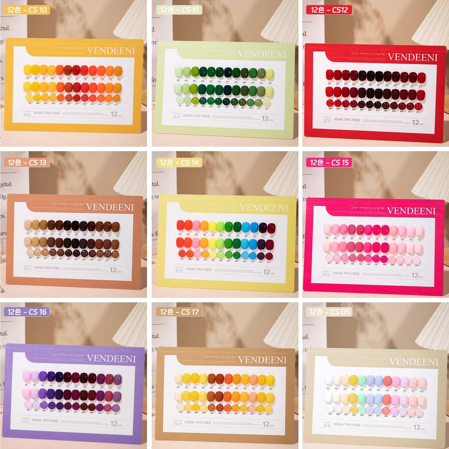 벤디니우 모란디 12색 젤 폴리쉬 세트 네일 키트 전문가용 UV LED 젤 쉽게 제거 가능 무독성 통기성 젤 네일 폴리쉬