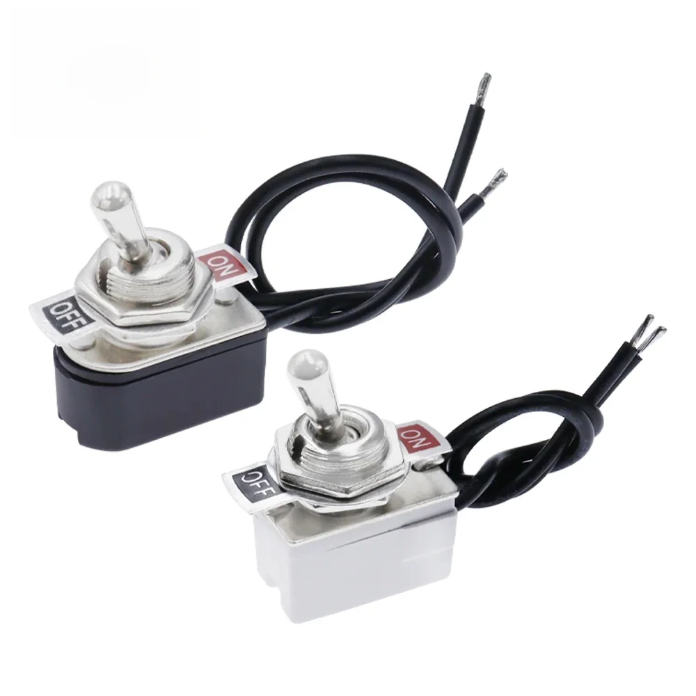 AC 3A 250V 6A 125V interrupteur à bascule Standard précâblé marche/arrêt avec câble métallique KNS-1 SPST Contacts interrupteur équipement électrique