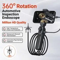 6mm/8mm 360 °   Cámara Endoscópica Articulada de 2MP HD con Luz LED, Cámara de Inspección para Reparación de Tuberías, Compatible con Teléfonos Android e iOS