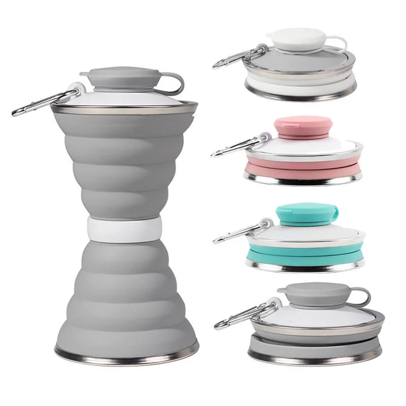 

Outdoor Silicone folding water bottle Travel sports Collapsible water bottle Children's telescopic cup compression kettle