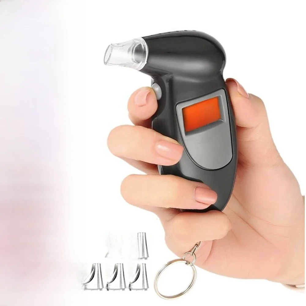 Testeur d'alcoolémie LCD avec 5 embouts, éthylotest numérique professionnel, détecteur d'alcool pour affichage domestique, conduite en état d'ébriété