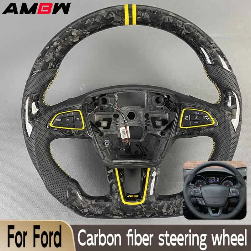 

Customized For Ford 2011, 2012, 2013, 2014, 2015, 2016, 2017 Focus MK3 RS ST 2011-2017 Carbon Fiber Steering Wheel