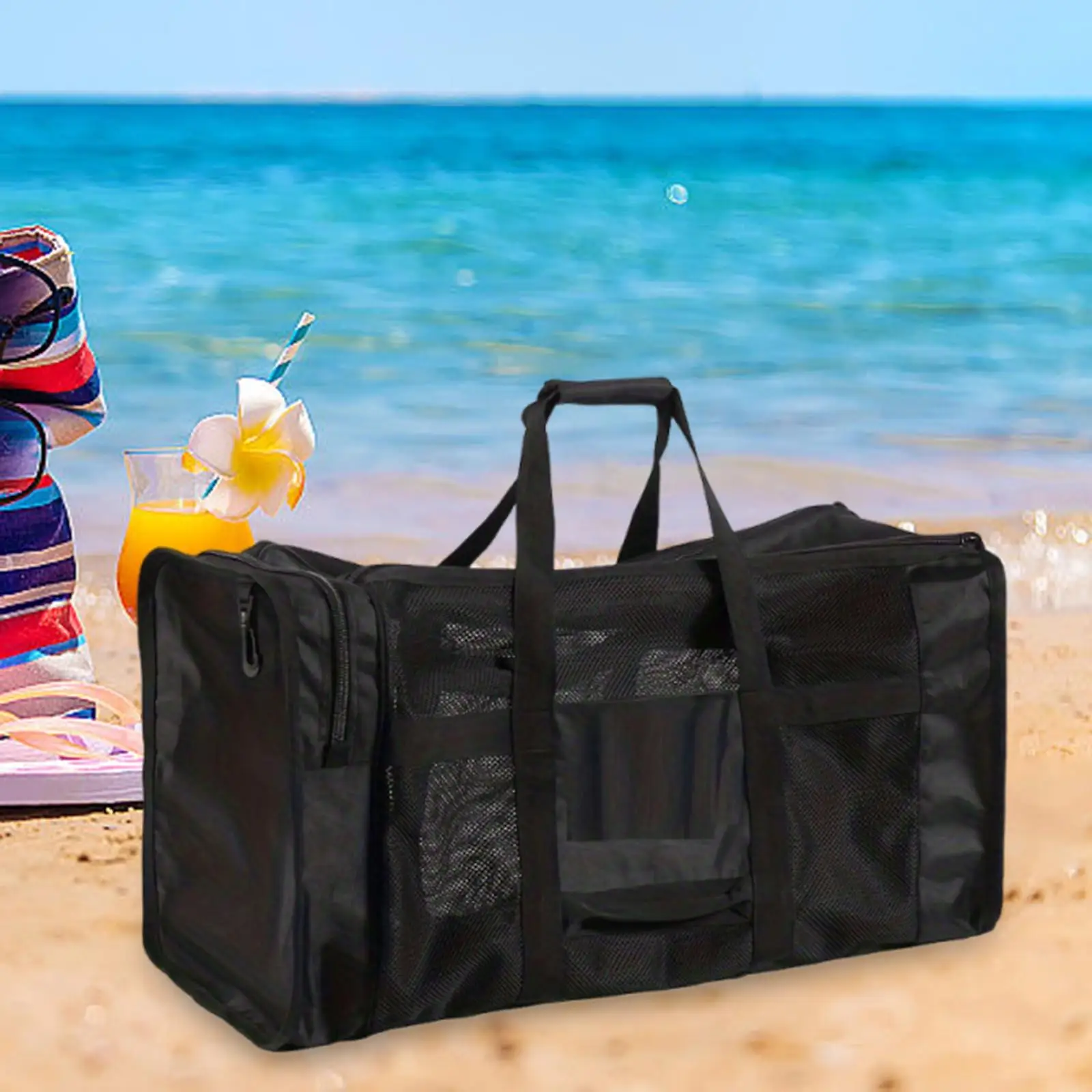 

Сетчатая спортивная сумка 100 л для подводного плавания, подводного плавания, плавания, пляжа и спортивного оборудования, большая вместительная сумка для снаряжения для подводного плавания