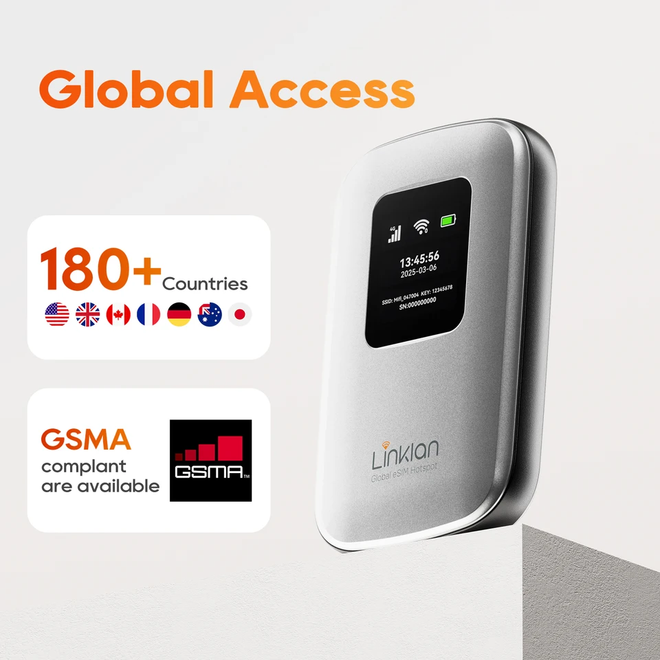 Linklan 4g LTE Portable eSIM Wifi Hotspot Pocket Mobile Router