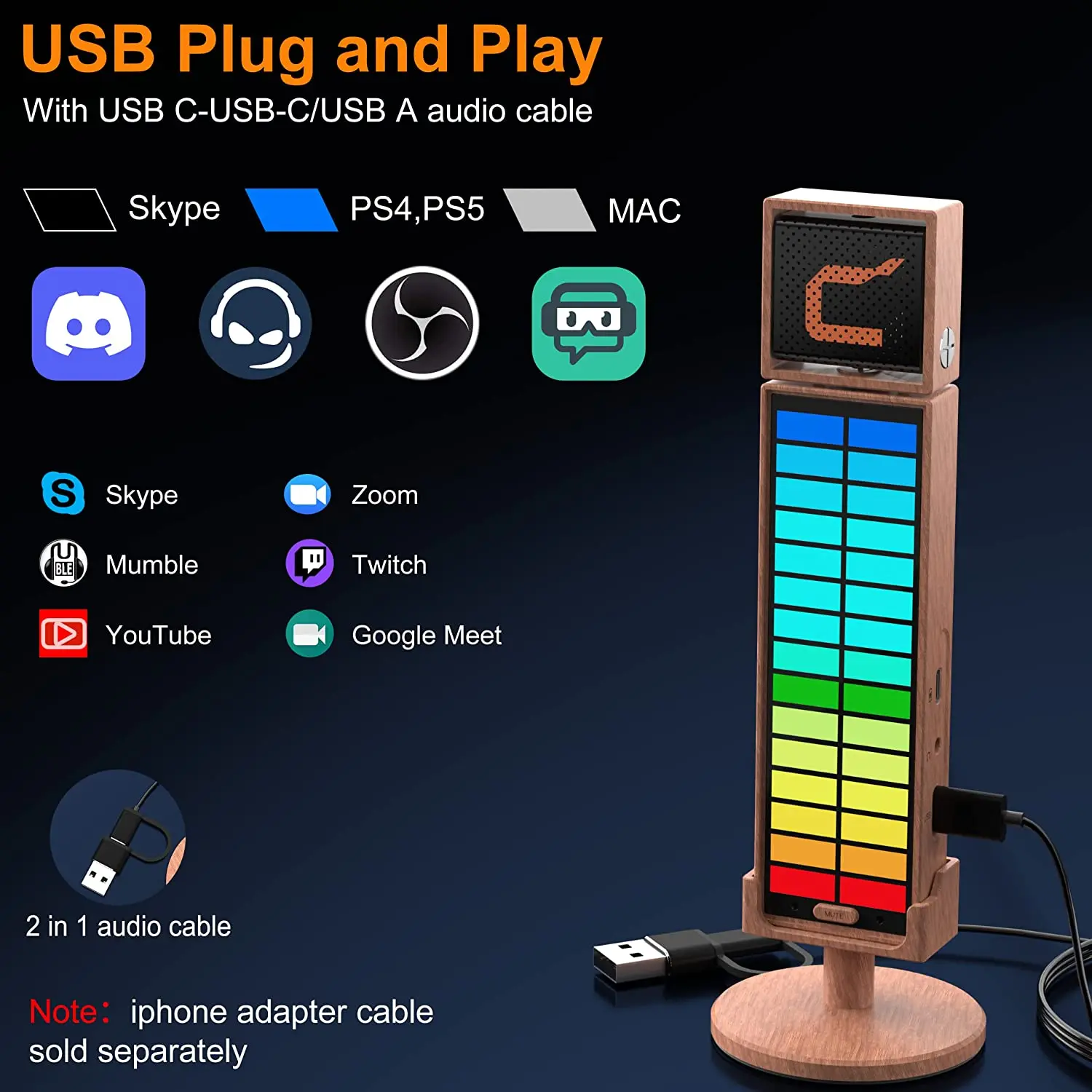 ميكروفون USB بمكثف قلبي من COMICA RGB Umic لأجهزة الكمبيوتر المحمول والهواتف الذكية Xbox PS4/5، لبث ألعاب YouTube Twitch