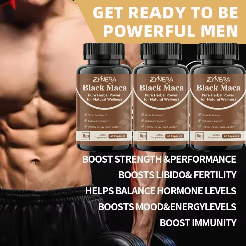 مكمل قوة الذكور والتحمل - مع ماكا روت أشواغاندا، كبسولات الطاقة الصحية بالفلفل الأسود، هدايا العيد #2