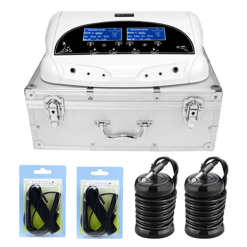 Dual Ionic Foot Bath Machine 5  detox modes Infrared Belt Thearpy With suitcase Detox Foot Spa Enjoy Improve Health