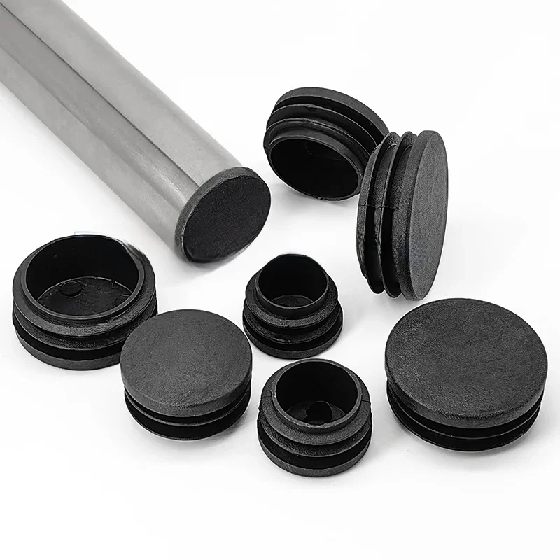 Czarny PE Plastikowy okrągły korek do rur Krzesło Antypoślizgowe podkładki pod stopy Uszczelniające korki Pokrywa 12mm 14mm 16mm 19mm 20mm 22mm 25mm 28mm 30mm-76mm — zdjęcie 2