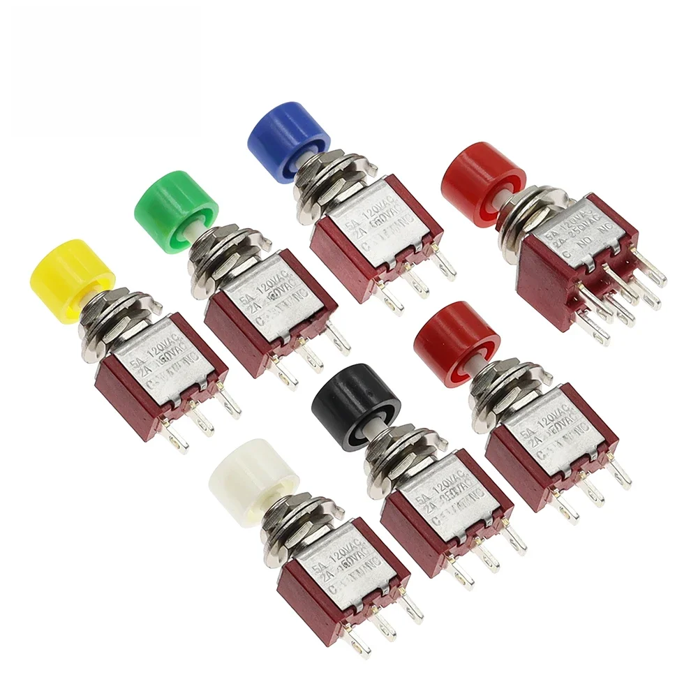 5 sztuk 3Pin C-NO-NC 6MM Mini chwilowy automatyczny przełącznik wciskany ON-(ON) 2A 250VAC/5A 120VAC — zdjęcie 2