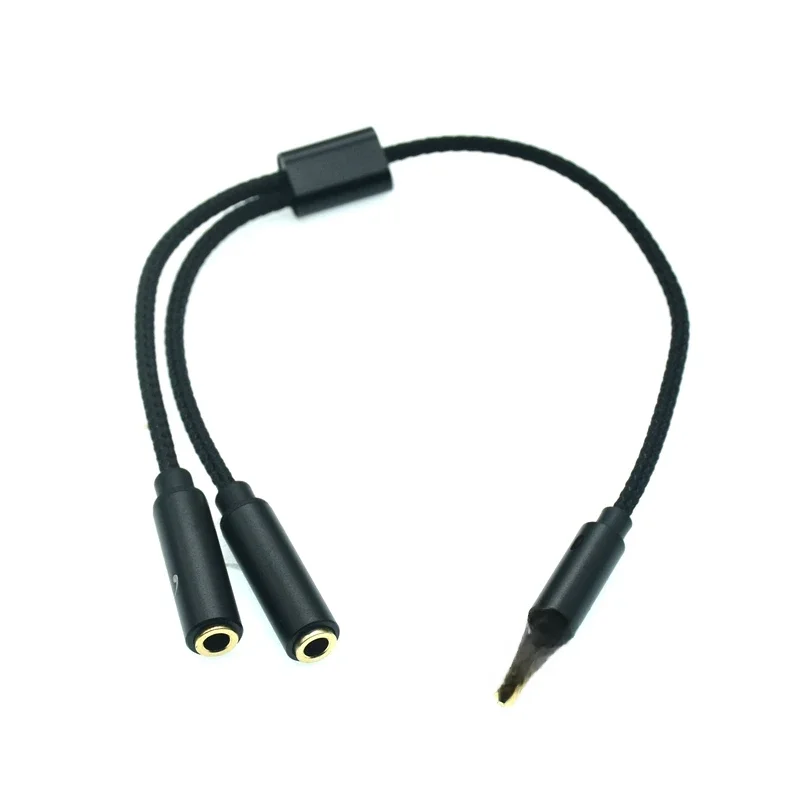 Rozgałęźnik audio 3,5 mm do gniazda komputerowego 3,5 mm 1 męski do 2 żeńskich mikrofonów Rozgałęźnik Y Kabel AUX Adapter rozgałęźnika zestawu słuchawkowego 25 cm — zdjęcie produktu 6