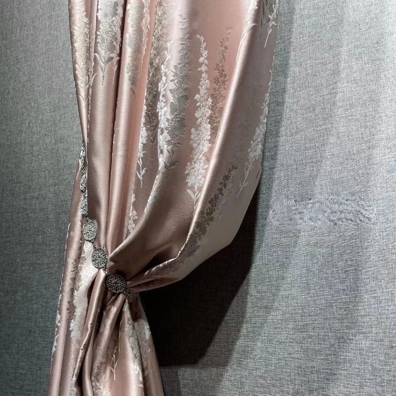 Girly Rosa Lavendel Vorhang Jacquard Amerikanischen Licht Luxus Rosa Blackout Vorhang Vorhänge für