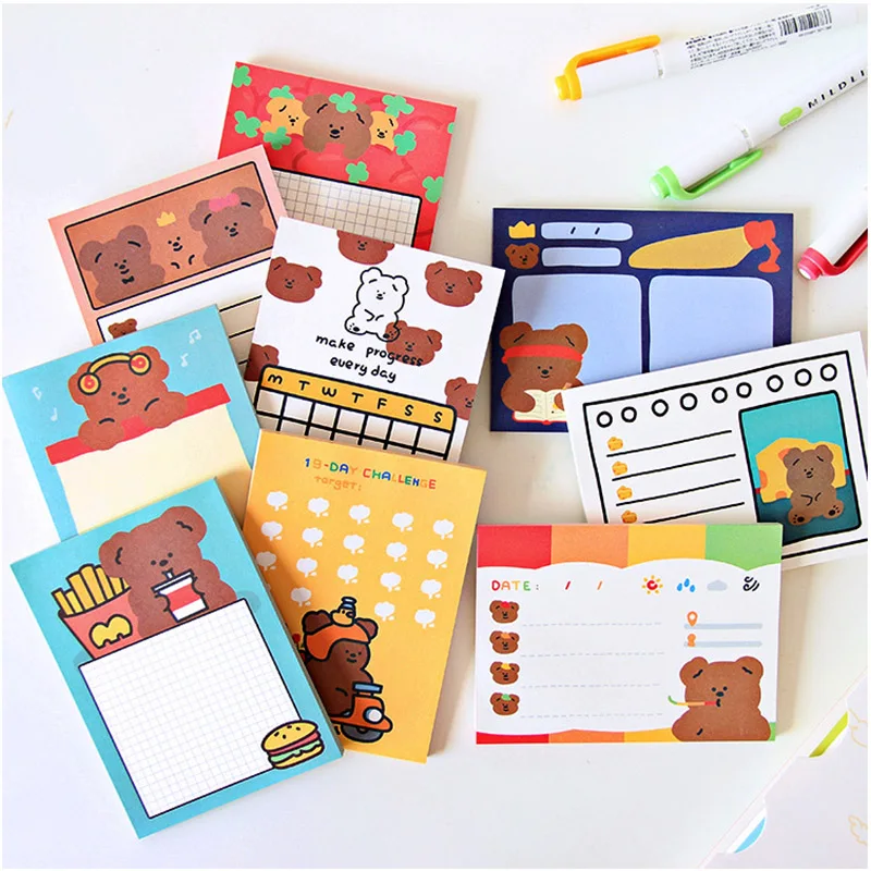 50 Sheets Planner Sticky Notes Memo Pad Notebooks To Do List Colored Funny Sticky Notes School Office Supplies Stationery