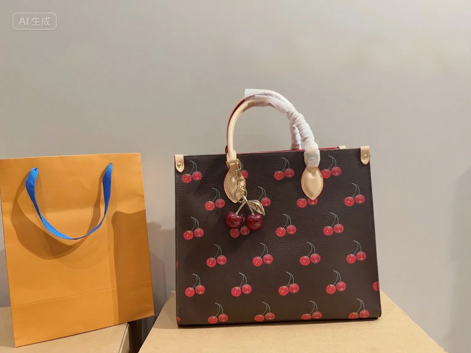 

Women Handbag New Classic Vintage Cowboy Cherry Casual Simple Large Capacity All-match Fashion Women Tote Bag 2025 ZXM