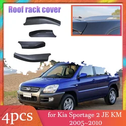 Car Roof Rack Cover for Kia Sportage 2 JE KM 2005~2010 2006 2007 2008 Luggage Bar Part Rail End Shell Cap Trim Shell Accessories