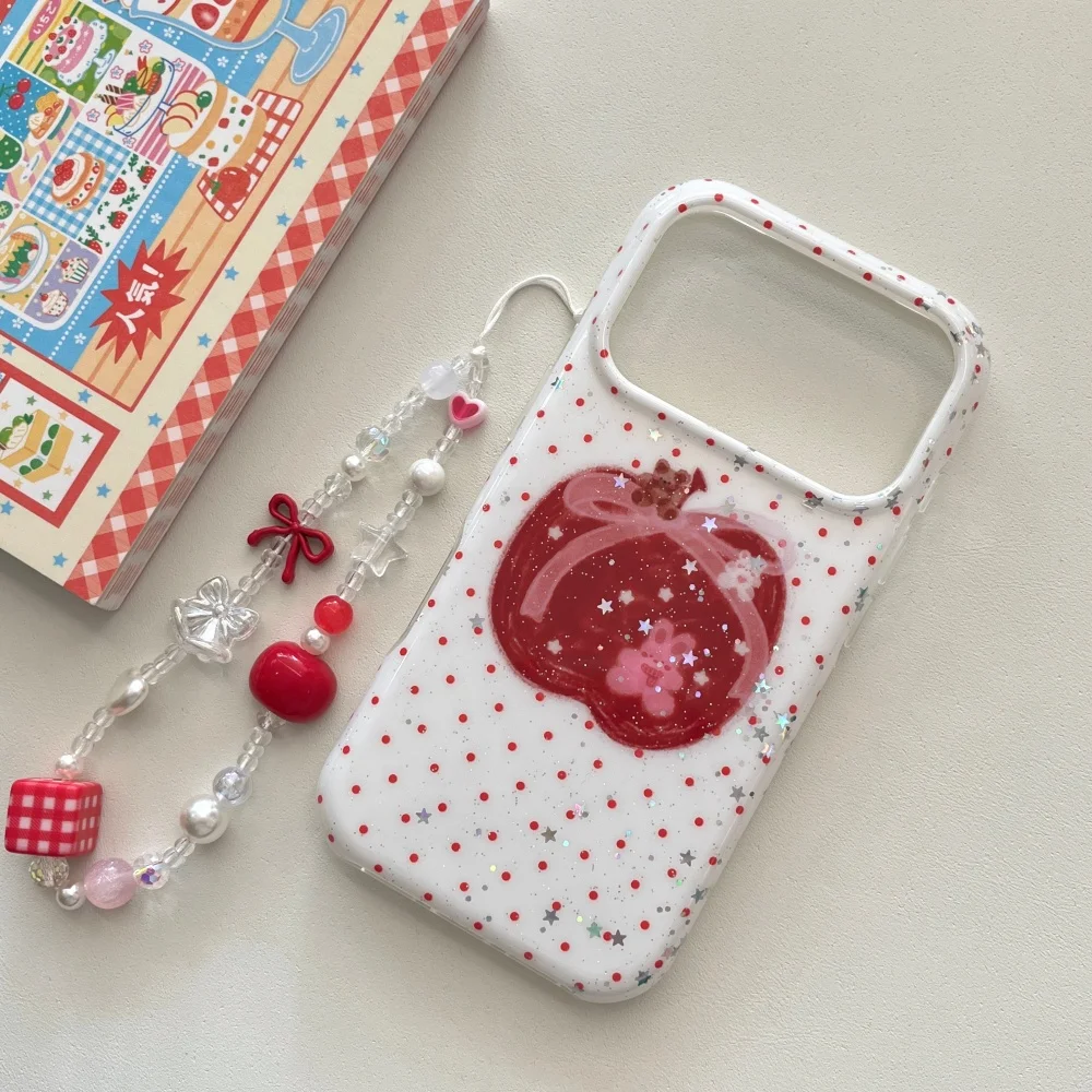 

Cute fashion graffiti cartoon Apple polka dot bunny phone case for iPhone17 16ProMax 14 15 Pro fundas Korean INS protective case