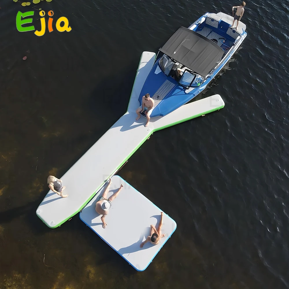 20FT/6m Gren Blue Black Floating Inflatable Y Pontoons Dock Platform Station  Y pontoon For Boat/Yacht/Jet Ski Park  On Water